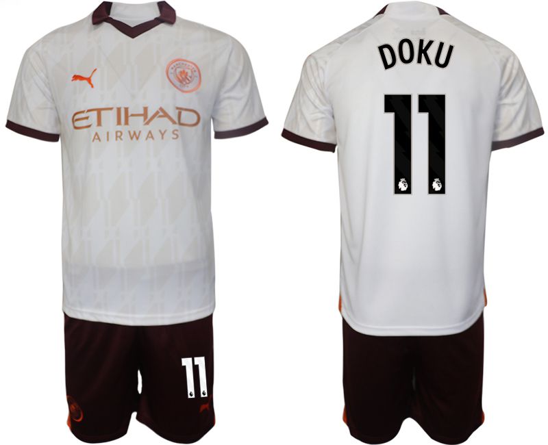 Men 2023-2024 Club Manchester City away white #11 Soccer Jersey